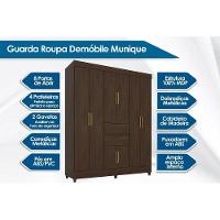Guarda Roupa Solteiro 8 Portas E 2 Gavetas Munique Cafe Touch - Demóbile - 2
