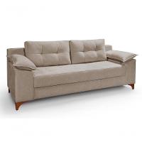 Conjunto Sofá Ibiza 3 E 2 Lugares 2,22m E 1,57m Veludo Confortável Capuccino 204 - 2