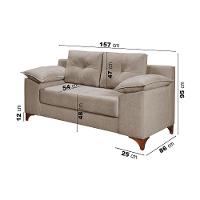 Conjunto Sofá Ibiza 3 E 2 Lugares 2,22m E 1,57m Veludo Confortável Capuccino 204 - 9