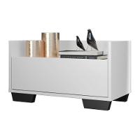 Mesa De Cabeceira 80 Cm C/ Pés Quadrados Branca/preta - 1