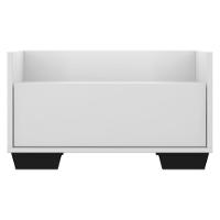 Mesa De Cabeceira 80 Cm C/ Pés Quadrados Branca/preta - 5