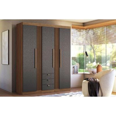 Guarda Roupa Casal 4 Portas E 4 Gavetas Aurora 4.4 Jatobá/grafite - Santos Andirá