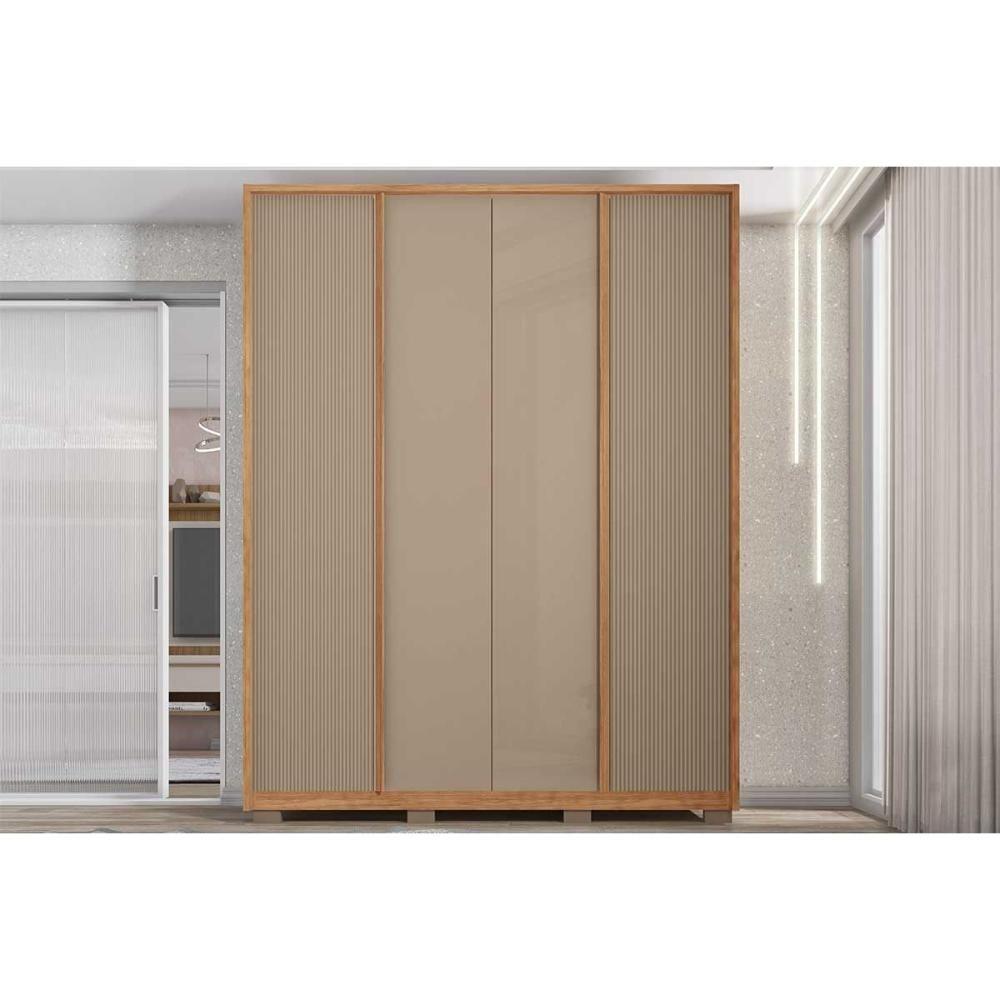 Guarda Roupa Solteiro 4 Portas E 3 Gavetas Lior Freijo/sued Mr - Caemmun - 8
