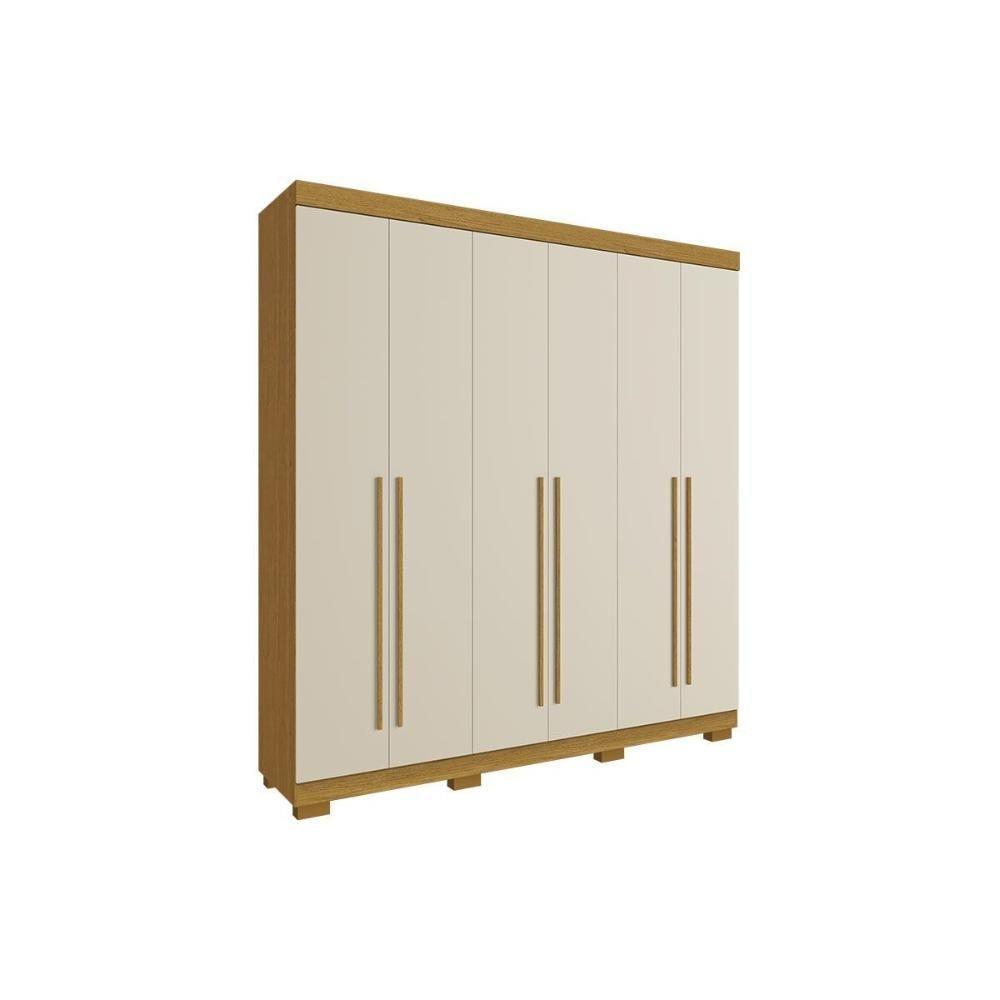 Guarda Roupa Casal 6 Portas E 3 Gavetas ágata Cinamomo/off White - Acp - 7