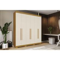 Guarda Roupa Casal 6 Portas E 3 Gavetas ágata Cinamomo/off White - Acp - 1