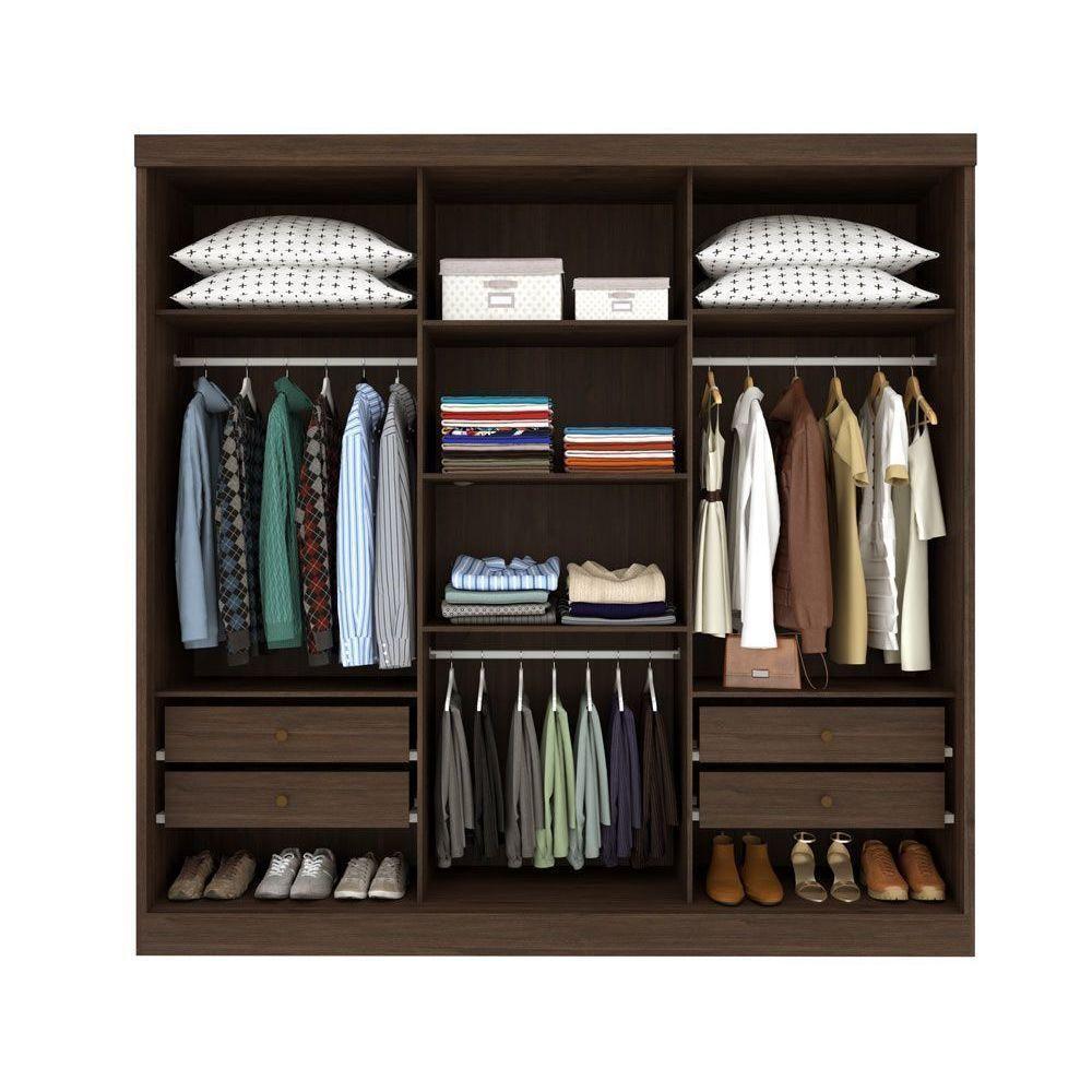 Guarda Roupas 3 Portas De Correr De E 4 Gavetas Dacar Neve - Tcil Móveis - 3