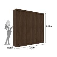 Guarda Roupas 3 Portas De Correr De E 4 Gavetas Dacar Neve - Tcil Móveis - 2