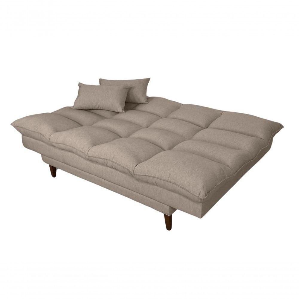 Sofá Cama Andorra Reclinável 3 Lugares Linho Base Madeira Fibra Siliconada Bege 201 - 4