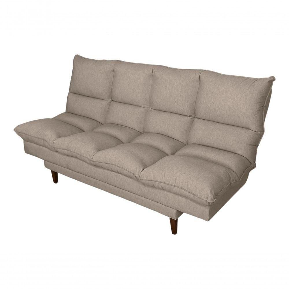 Sofá Cama Andorra Reclinável 3 Lugares Linho Base Madeira Fibra Siliconada Bege 201 - 5