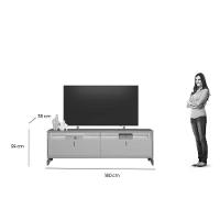 Rack Bancada P/ Tv Até 75 Pol Dubai C/ 2 Portas 2 Nichos E Led 180cm Tauari/off White Fosco - Linea Brasil - 2