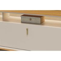 Rack Bancada P/ Tv Até 75 Pol Dubai C/ 2 Portas 2 Nichos E Led 180cm Tauari/off White Fosco - Linea Brasil - 6