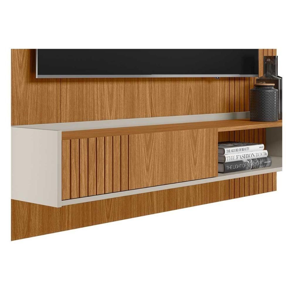 Painel Home P/ Tv Até 65 Pol Dublin C/ 1 Porta E 1 Prateleira 160x160cm Nature/off White - Linea Brasil - 4