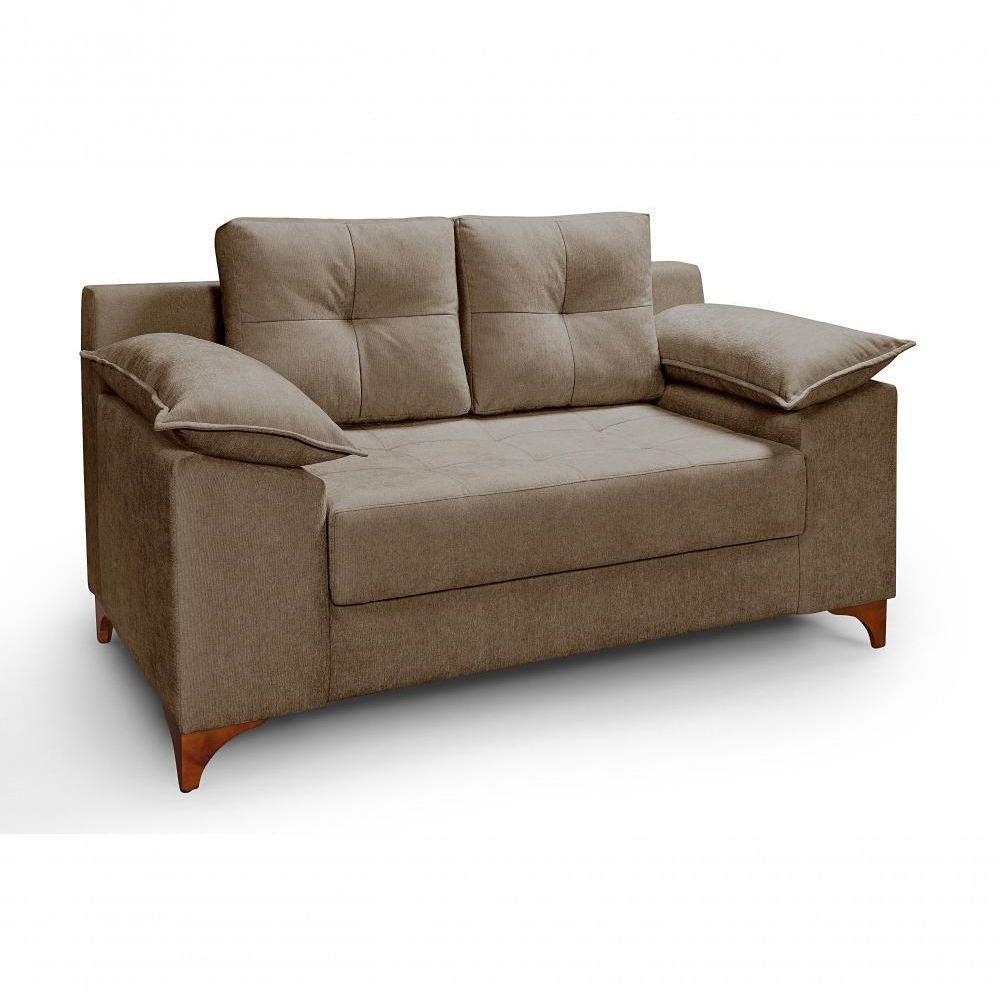 Conjunto Sofá Ibiza 3 E 2 Lugares 2,22m E 1,57m Veludo Confortável Avelã 205 - 3