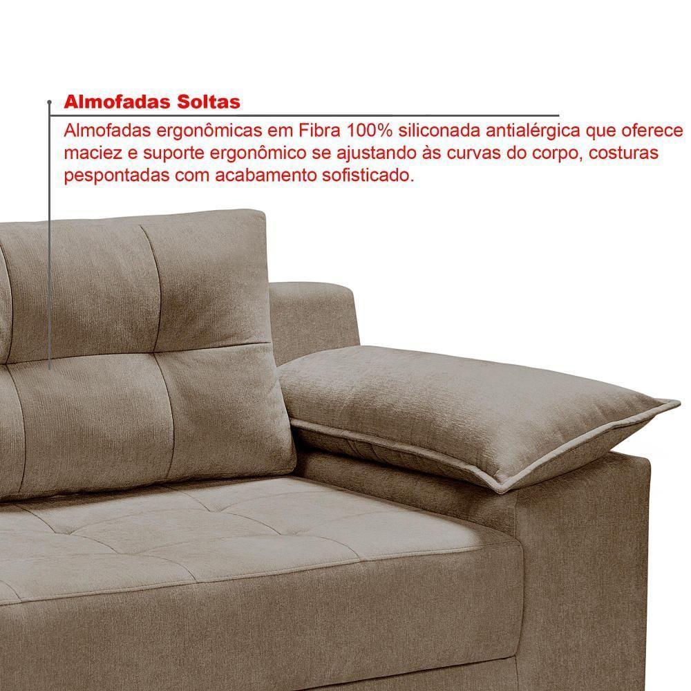 Conjunto Sofá Ibiza 3 E 2 Lugares 2,22m E 1,57m Veludo Confortável Avelã 205 - 5