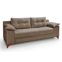 Conjunto Sofá Ibiza 3 E 2 Lugares 2,22m E 1,57m Veludo Confortável Avelã 205 - 2