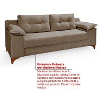 Conjunto Sofá Ibiza 3 E 2 Lugares 2,22m E 1,57m Veludo Confortável Avelã 205