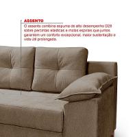 Conjunto Sofá Ibiza 3 E 2 Lugares 2,22m E 1,57m Veludo Confortável Avelã 205 - 7