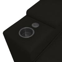 Sofá Retratil Reclinavel 3 Lugares 2,30m Porta Copo Usb Sala Cor:preto Preto - 5