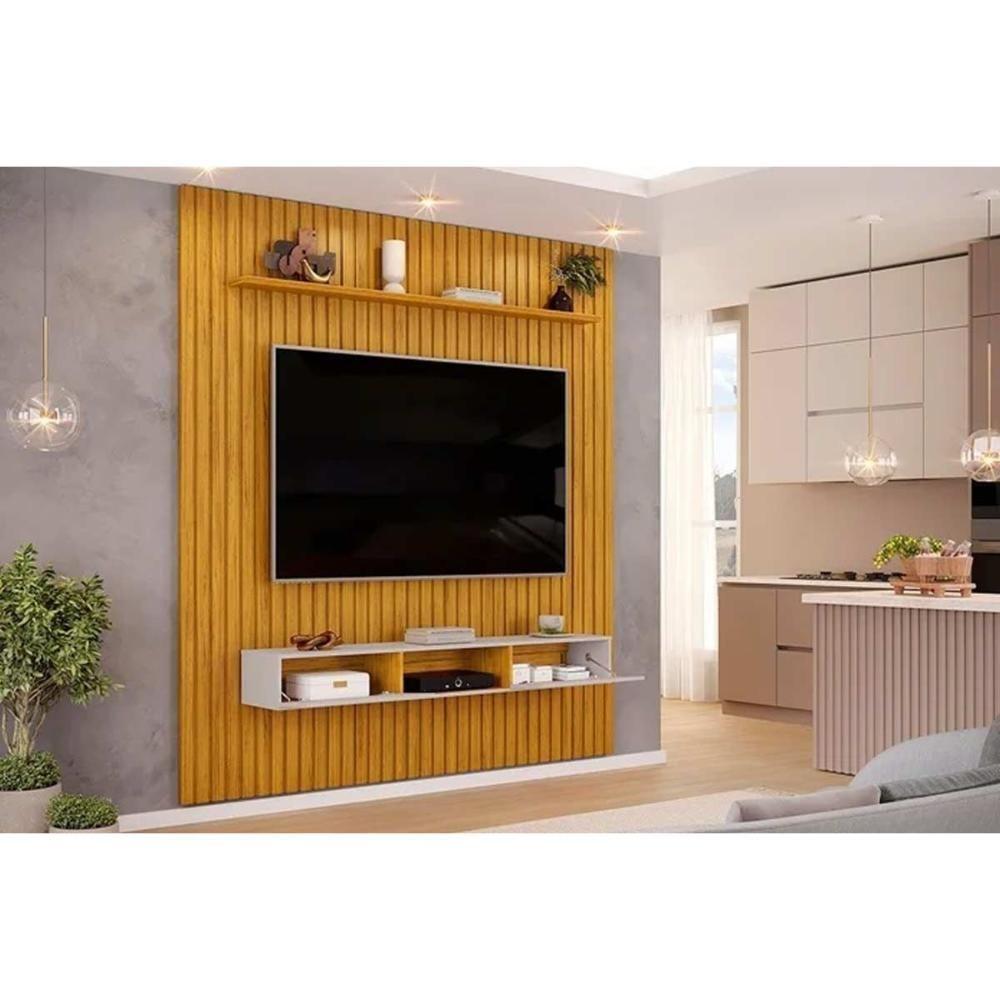 Home P/ Tv Trento 230x240cm Freijo/off White - Dj Móveis - 9