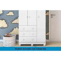 Guarda Roupa Infantil C/ 3 Portas E 3 Gavetas Júnior Branco - Peroba - 5