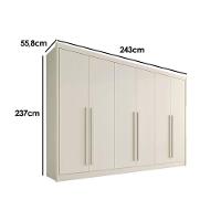 Guarda Roupa Casal 6 Portas E 4 Gavetas Alba Plus Off White - Europa - 2