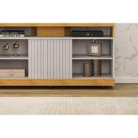 Rack Bancada P/ Tv Até 50 Pol Dili 120x67cm Freijo/off White - Dj Móveis