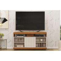 Rack Bancada P/ Tv Até 50 Pol Dili 120x67cm Freijo/off White - Dj Móveis - 7