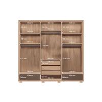 Guarda Roupa Casal 6 Portas (2 C/ Espelho) E 5 Gavetas C/ Pés Torino Wood/terracota - Santos Andirá - 5