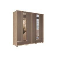 Guarda Roupa Casal 6 Portas (2 C/ Espelho) E 5 Gavetas C/ Pés Torino Wood/terracota - Santos Andirá - 9