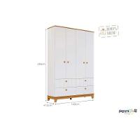 Quarto Infantil Completo Biscoito 3 Peças (guarda Roupa+berço+cômoda) Qi106 Fendi/nature - Permóbili Baby - 6