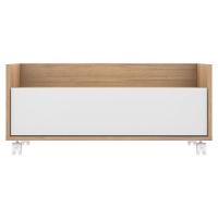 Mesa De Cabeceira 80 Cm C/ Rodízios Rustic/branco - 6