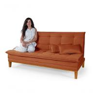 Sofá Cama Reclinável Casal 1,84m Island Suede Terracota Premium - 3