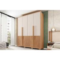 Guarda Roupa Solteiro 4 Portas (2 Ripadas) E 3 Gavetas Francis 1.8 Freijo/sued - Caemmun - 1