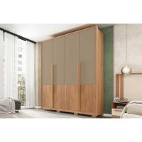 Guarda Roupa Solteiro 4 Portas (2 Ripadas) E 3 Gavetas Francis 1.8 Freijo/sued - Caemmun