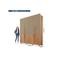 Guarda Roupa Solteiro 4 Portas (2 Ripadas) E 3 Gavetas Francis 1.8 Freijo/sued - Caemmun - 10