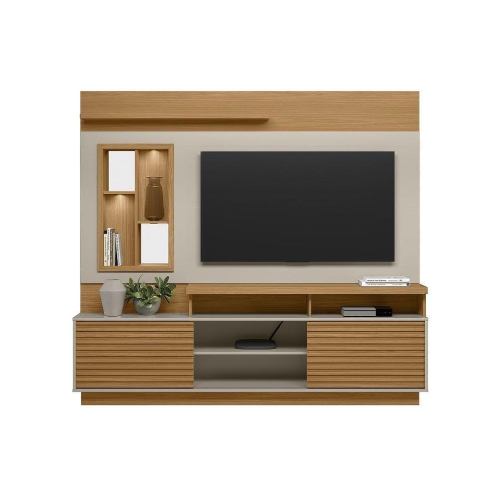 Home P/ Tv Até 60 Pol Eldorado C/ 2 Portas E 2 Prateleiras 181x200cm Nature/off White - Linea Brasil - 1
