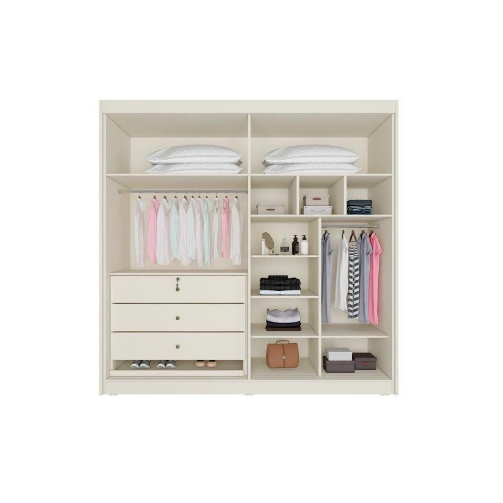 Guarda Roupa 4 Portas Ripadas (2 C/ Espelho) E 3 Gavetas Potente Peroba - Europa - 4