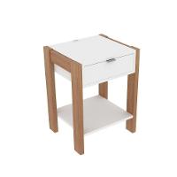 Mesa De Cabeceira Multimóveis Cr35003 Amendoa/Branca - 2