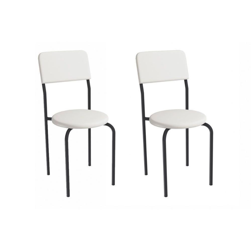 Cadeira Sala De Jantar Mali 2c136prf Aço Kit 2 Un Preto/ano Branco - Kappesberg - 1