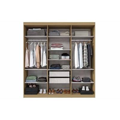 Guarda Roupa Casal PH 18041 6 Portas de Correr 2 Gavetas Cedro-Off White Herval