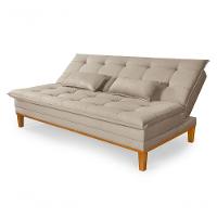 Sofá Cama Reclinável Casal 1,84m Island Suede Bege Premium - 3