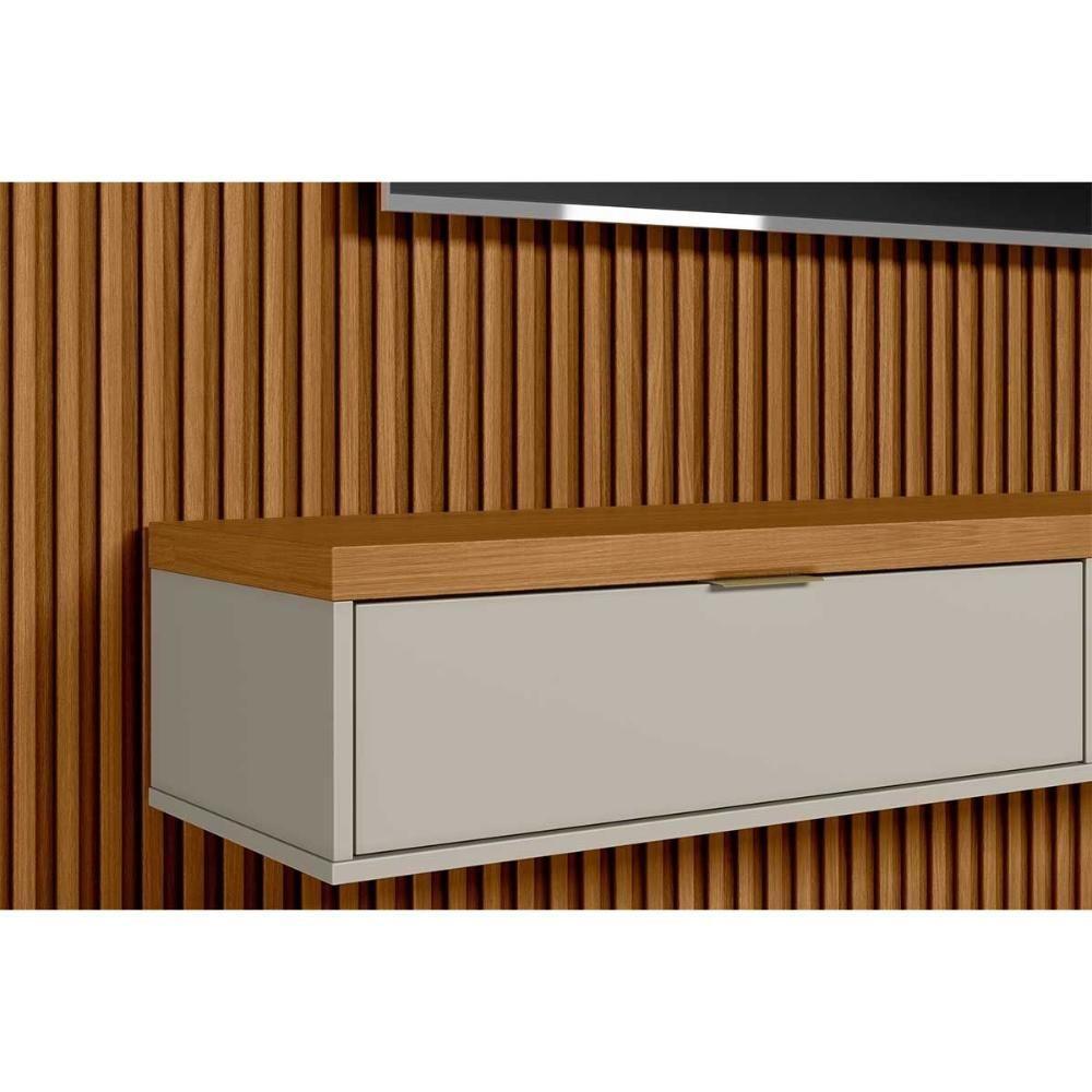 Home P/ Tv Até 100 Pol Modular 3.0 Ripado C/ 2 Portas 1 Prat. 297x250cm Nature/off White - Linea Brasil - 6