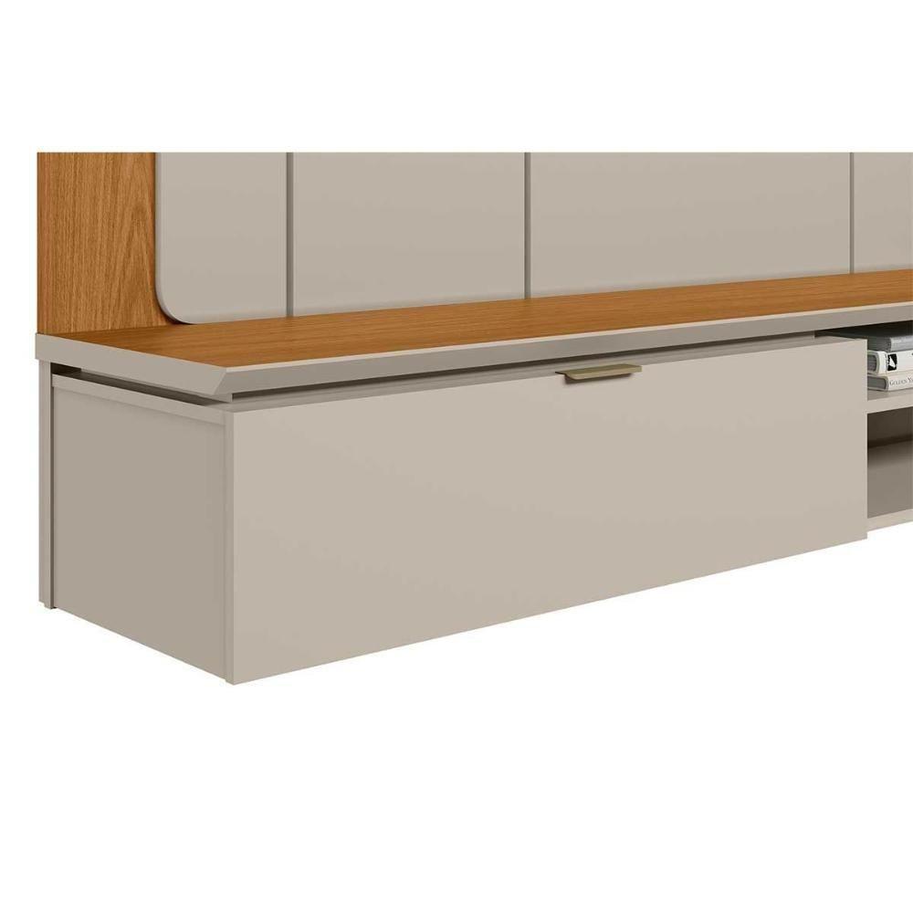 Home P/ Tv Até 65 Pol Lugano C/ 1 Porta E 2 Prateleiras 182x150cm Nature/off White - Linea Brasil - 2