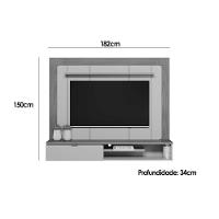 Home P/ Tv Até 65 Pol Lugano C/ 1 Porta E 2 Prateleiras 182x150cm Nature/off White - Linea Brasil - 3