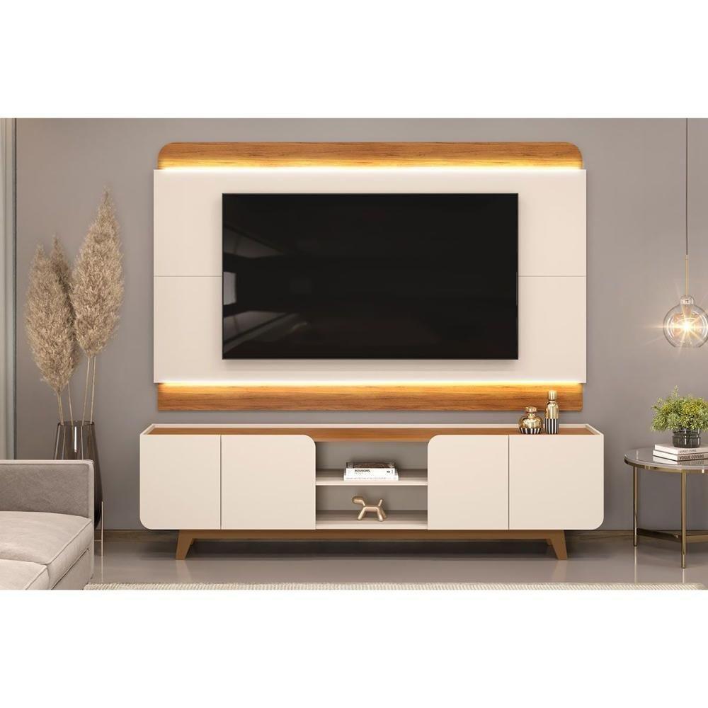 Home P/ Tv Até 75 Pol Nadine C/ 4 Portas 220x605cm Bali/cedro - Dj Móveis - 1