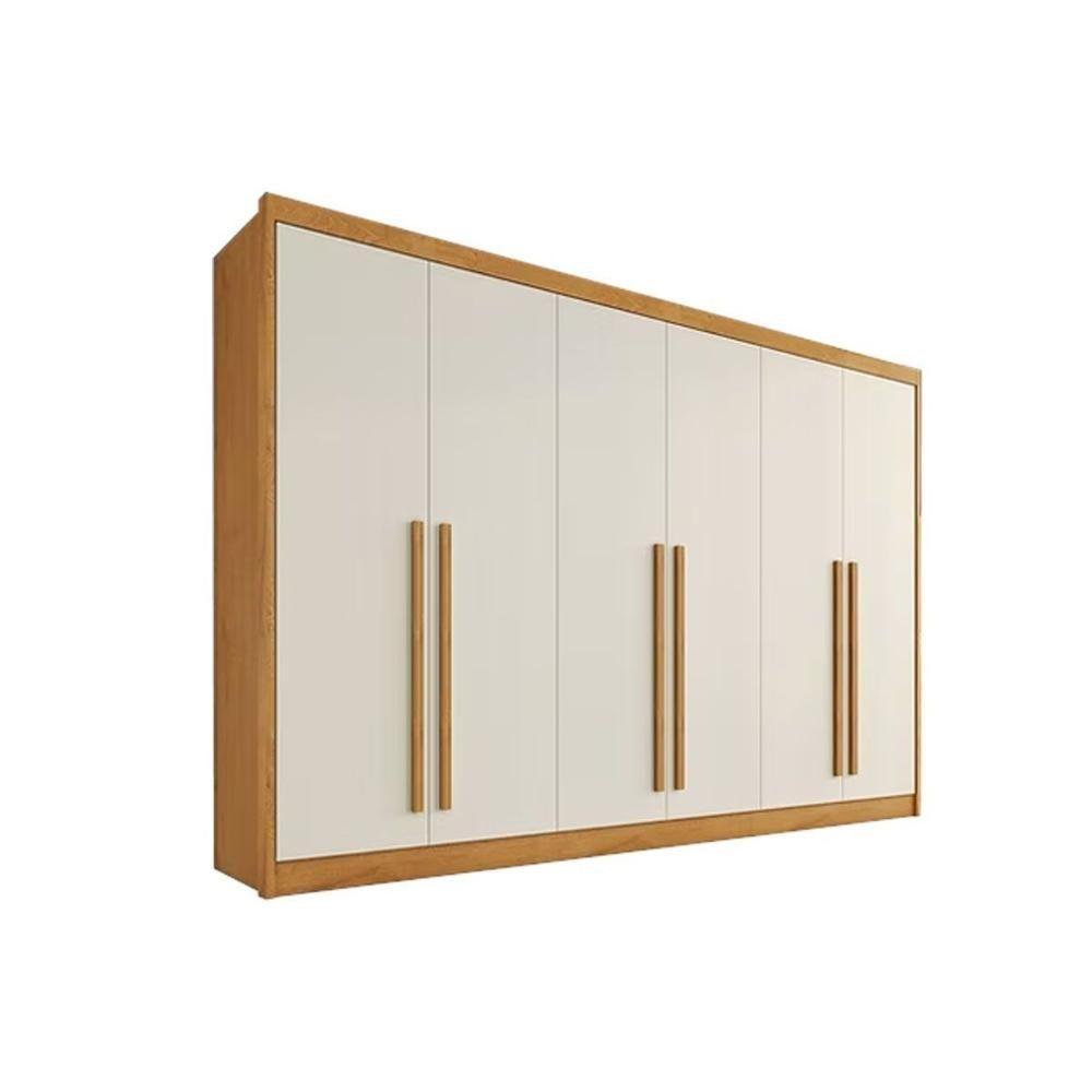 Guarda Roupa Casal 6 Portas E 4 Gavetas Alba Plus Peroba/off White - Europa - 1