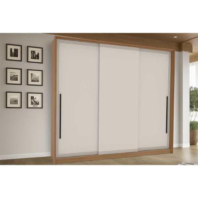Guarda Roupa Casal Valência 3 Portas de Correr 4 Gavetas Freijo-creme Politorno