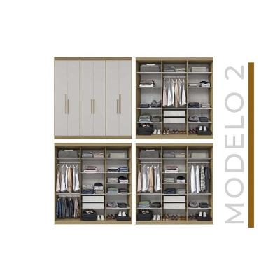 Guarda Roupa Casal PH 1804 6 Portas de Correr 2 Gavetas Cedro-Off White Herval