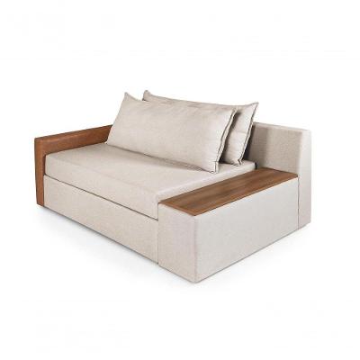 Sofá Cama Retrátil Panamá Chenile Luxo Aveludado Premium Creme 203