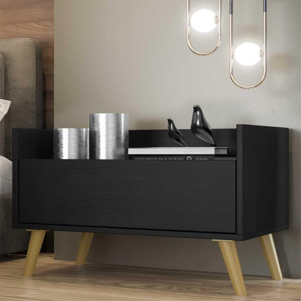 Mesa De Cabeceira 80 Cm com Pés Retrô - 7